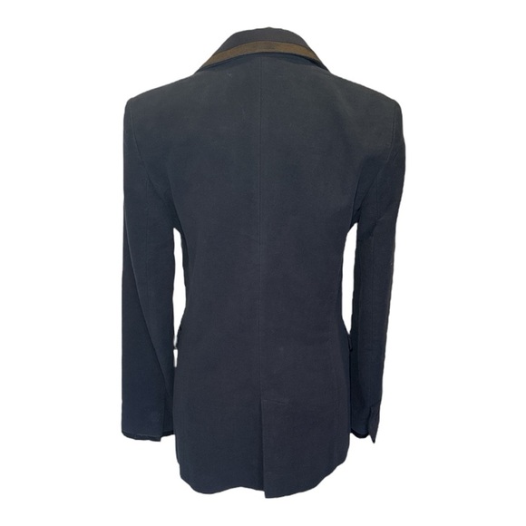 ZARA Navy Blue Velvet Contrasting Blazer Sz S Minimalist Classic Chic - Picture 6 of 13